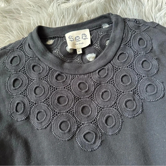 SEA NEW YORK Eyelet Pullover Sweatshirt Size XS - Picture 2 of 7